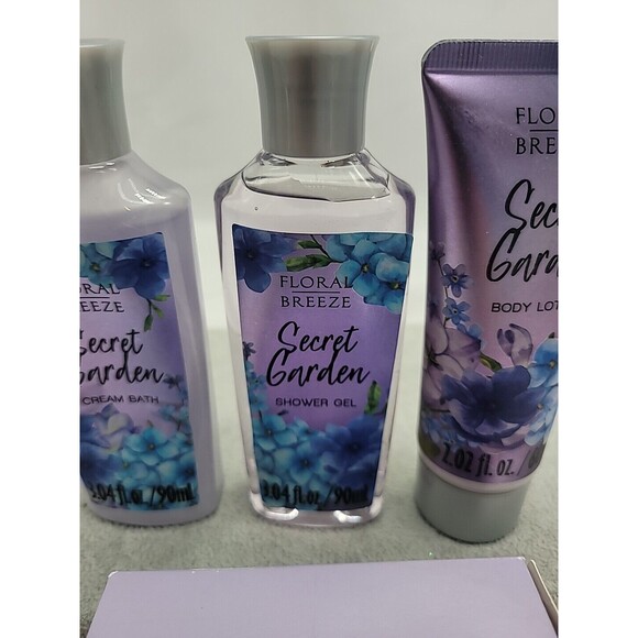 Floral Breeze Secret Garden 4pc Beauty Bath And Shower Set New - Picture 4 of 9